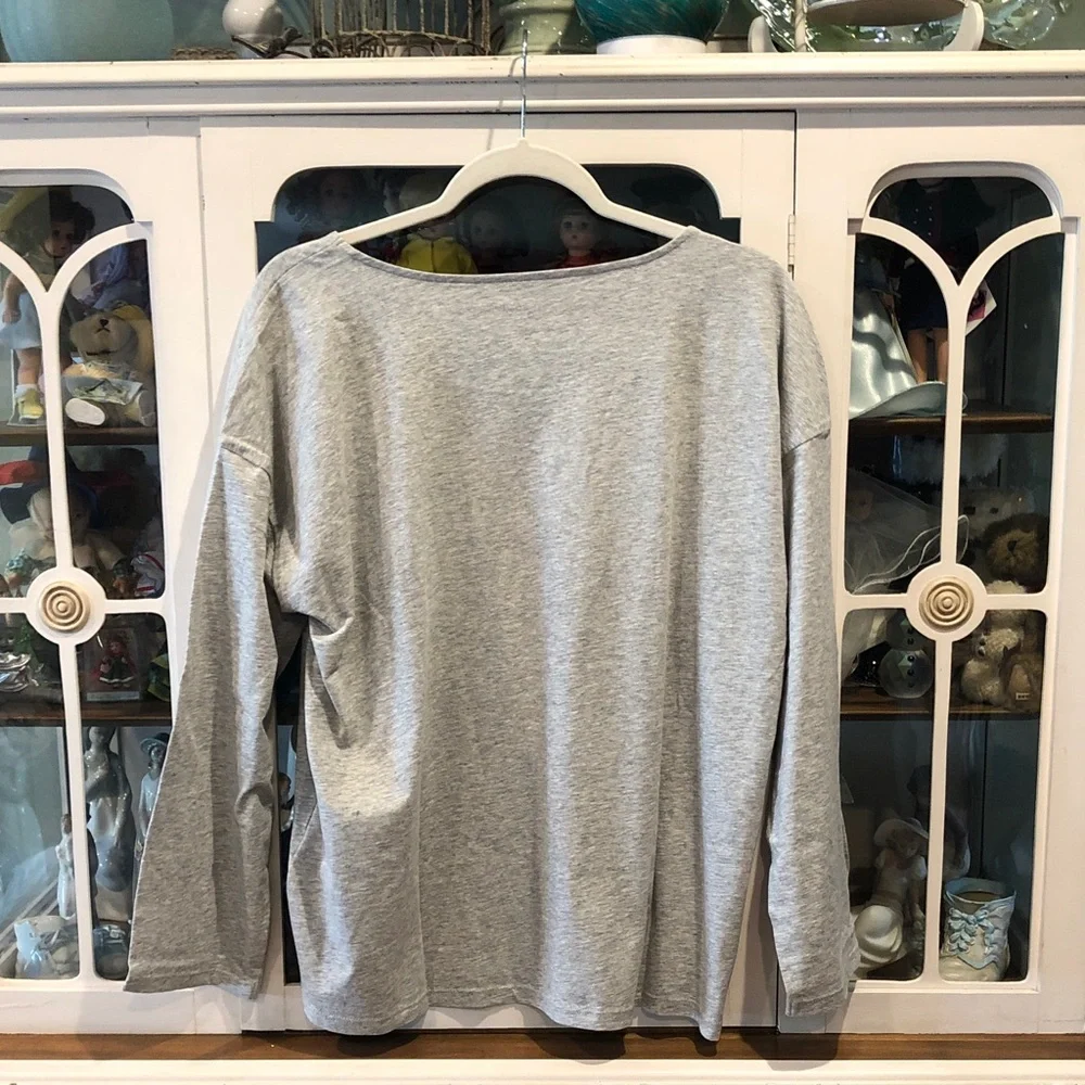 Authentic NWOT kate spade Gray Long-Sleeve Tee with Red Heart